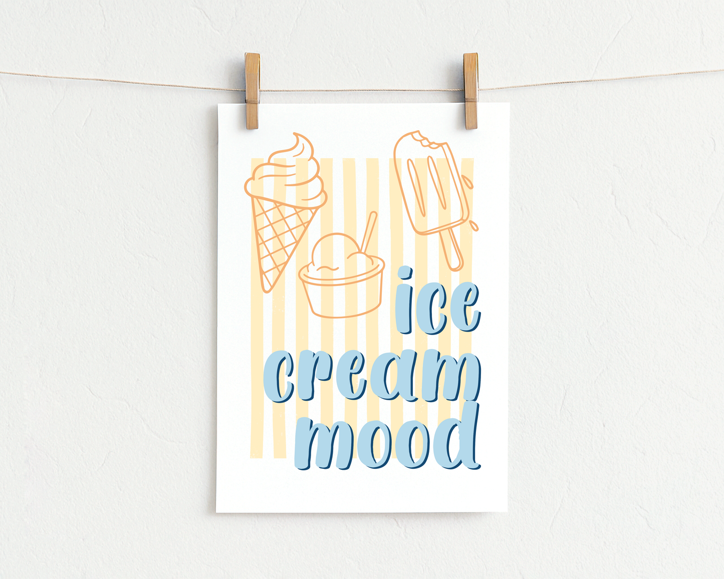 Bügelbild "ice cream mood" blau