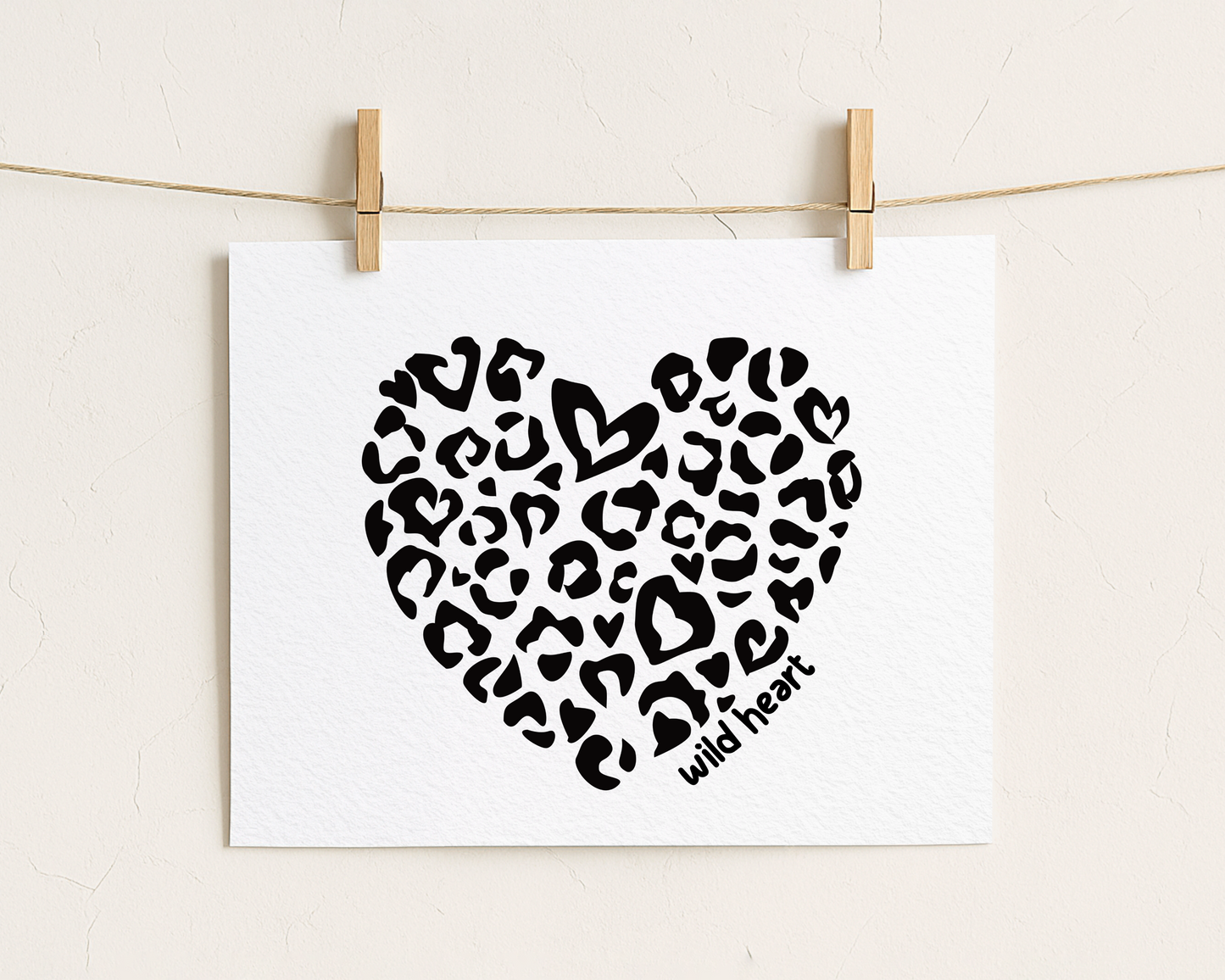 Bügelbild "wild heart" schwarz