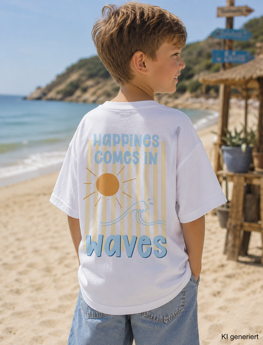 Bügelbild "happiness comes in waves"