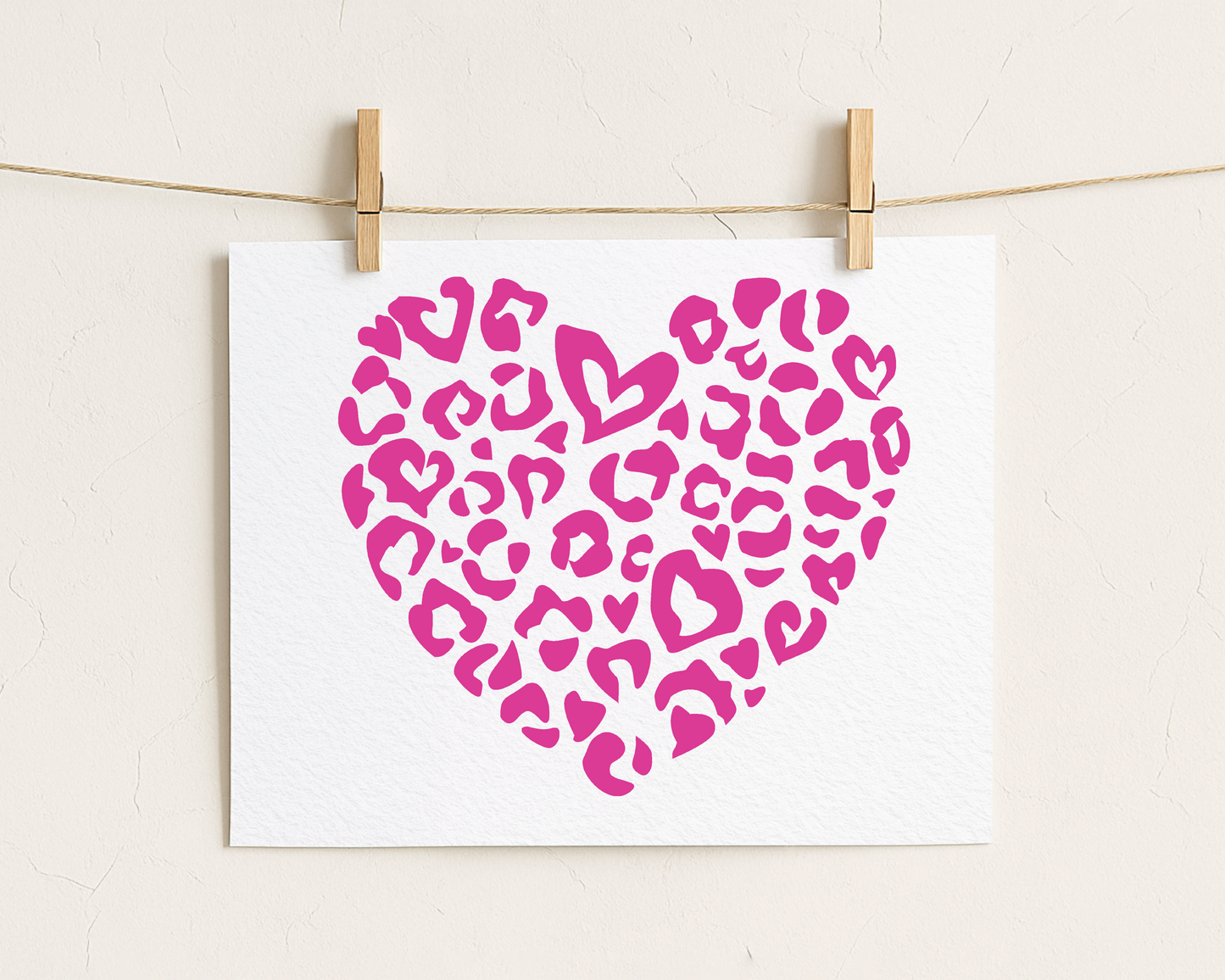 Bügelbild "leo heart" pink
