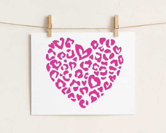 Bügelbild "leo heart" pink