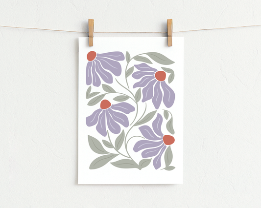 Bügelbild "Lila Blumen"
